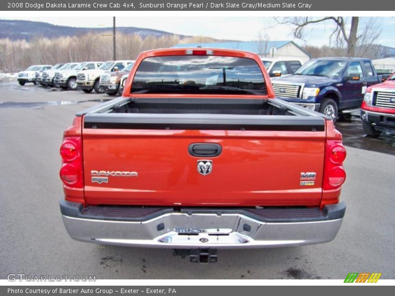 Sunburst Orange Pearl / Dark Slate Gray/Medium Slate Gray 2008 Dodge Dakota Laramie Crew Cab 4x4