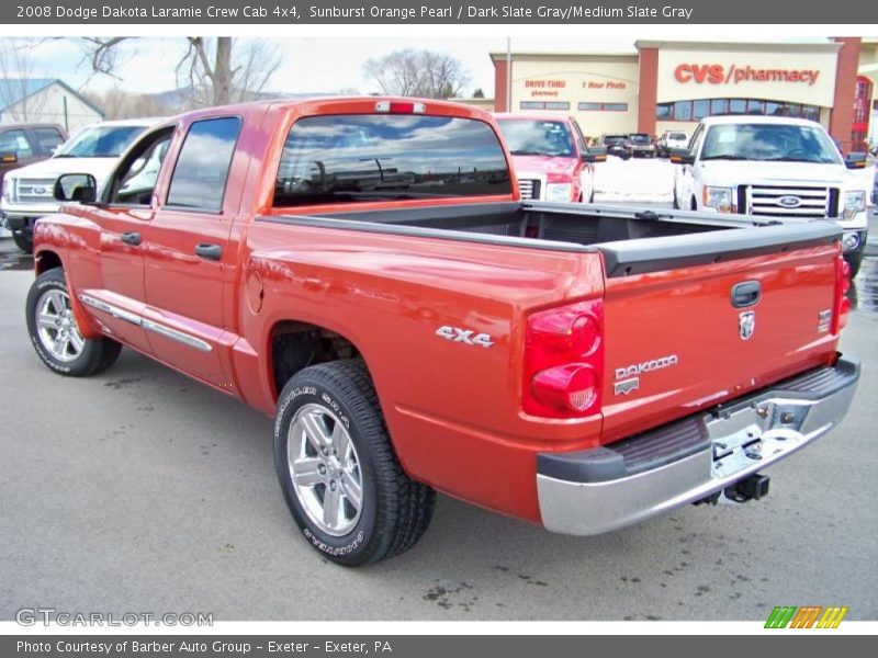 Sunburst Orange Pearl / Dark Slate Gray/Medium Slate Gray 2008 Dodge Dakota Laramie Crew Cab 4x4