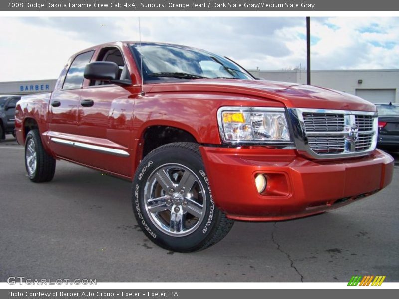 Sunburst Orange Pearl / Dark Slate Gray/Medium Slate Gray 2008 Dodge Dakota Laramie Crew Cab 4x4