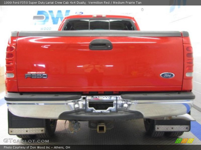Vermillion Red / Medium Prairie Tan 1999 Ford F350 Super Duty Lariat Crew Cab 4x4 Dually