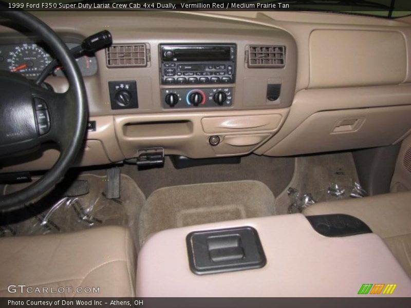Vermillion Red / Medium Prairie Tan 1999 Ford F350 Super Duty Lariat Crew Cab 4x4 Dually