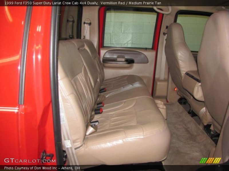 Vermillion Red / Medium Prairie Tan 1999 Ford F350 Super Duty Lariat Crew Cab 4x4 Dually