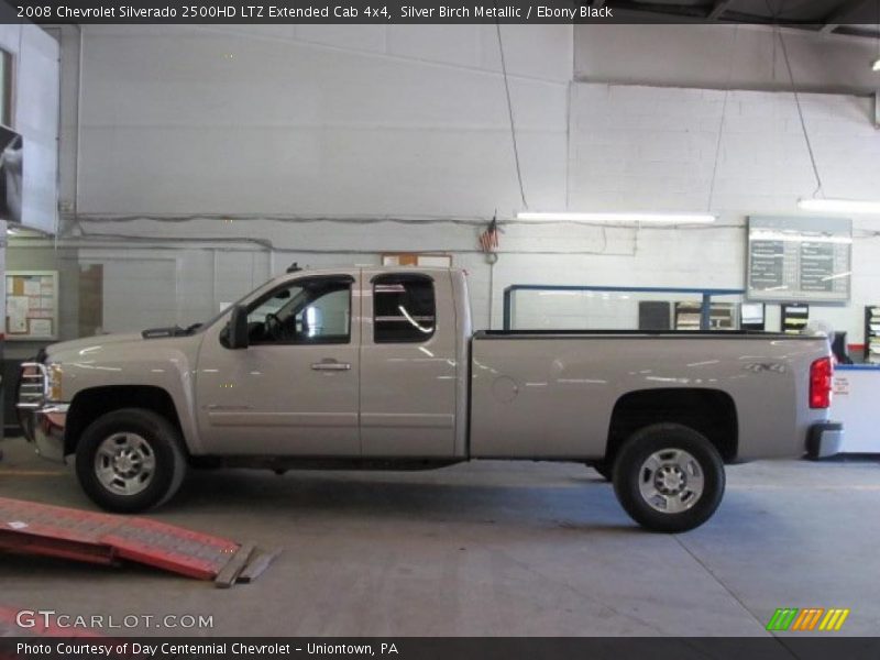 Silver Birch Metallic / Ebony Black 2008 Chevrolet Silverado 2500HD LTZ Extended Cab 4x4