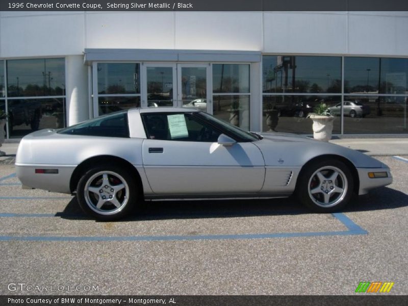 Sebring Silver Metallic / Black 1996 Chevrolet Corvette Coupe