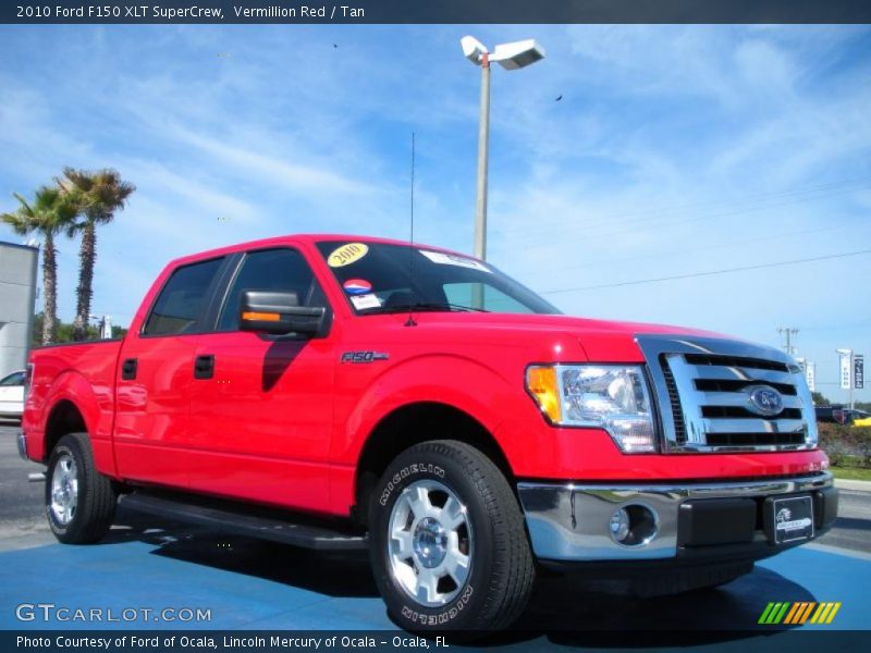 Vermillion Red / Tan 2010 Ford F150 XLT SuperCrew