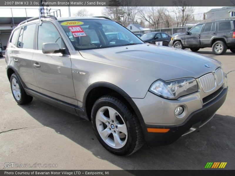 Platinum Bronze Metallic / Sand Beige 2007 BMW X3 3.0si