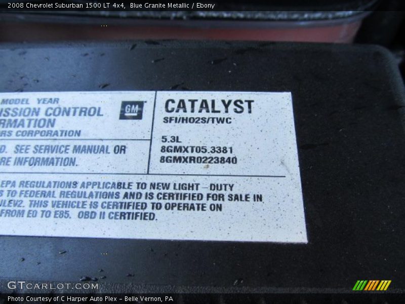 Blue Granite Metallic / Ebony 2008 Chevrolet Suburban 1500 LT 4x4