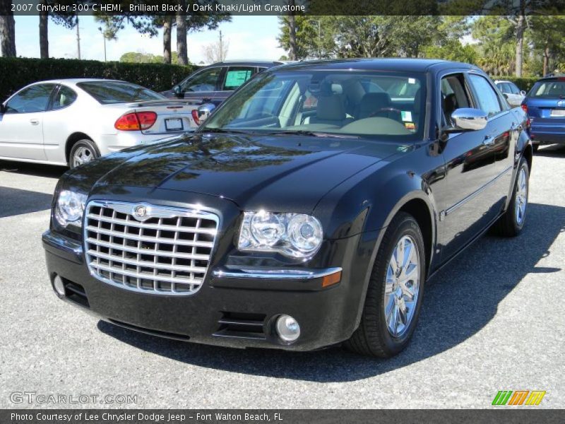 Brilliant Black / Dark Khaki/Light Graystone 2007 Chrysler 300 C HEMI