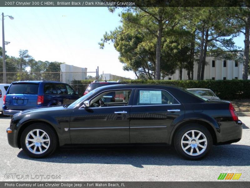 Brilliant Black / Dark Khaki/Light Graystone 2007 Chrysler 300 C HEMI
