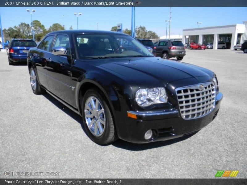 Brilliant Black / Dark Khaki/Light Graystone 2007 Chrysler 300 C HEMI