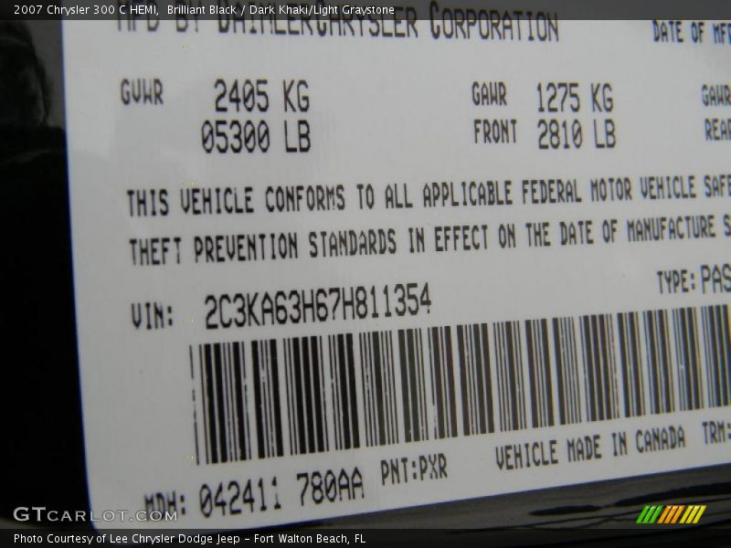 Brilliant Black / Dark Khaki/Light Graystone 2007 Chrysler 300 C HEMI