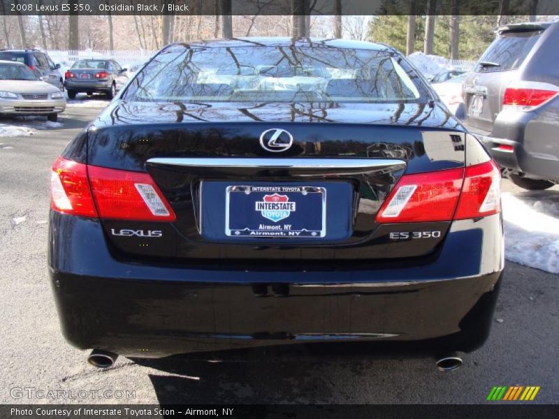 Obsidian Black / Black 2008 Lexus ES 350