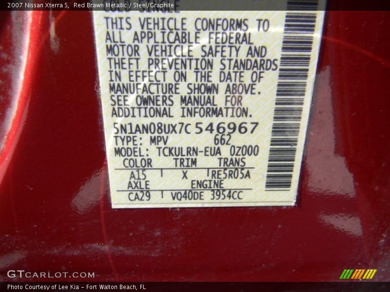 Red Brawn Metallic / Steel/Graphite 2007 Nissan Xterra S