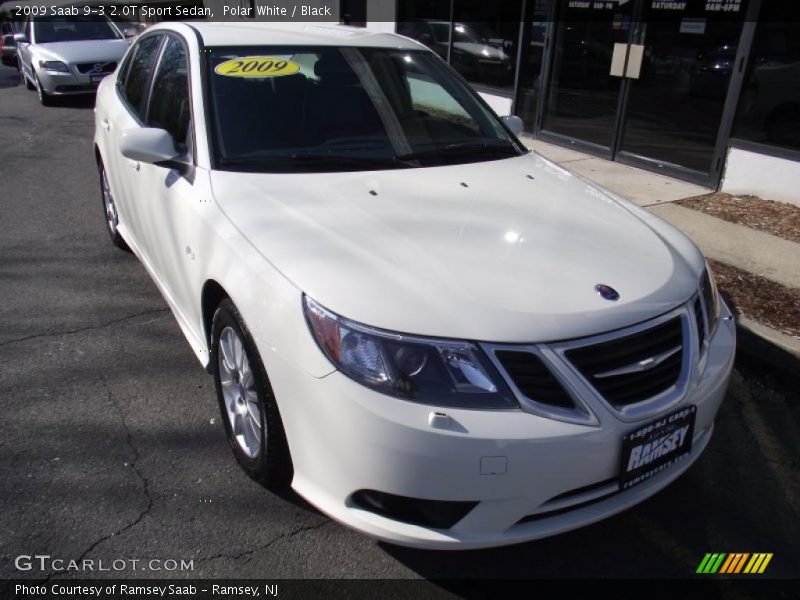 Polar White / Black 2009 Saab 9-3 2.0T Sport Sedan