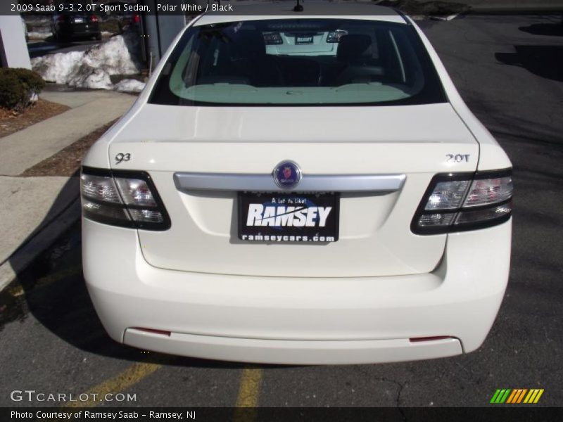 Polar White / Black 2009 Saab 9-3 2.0T Sport Sedan