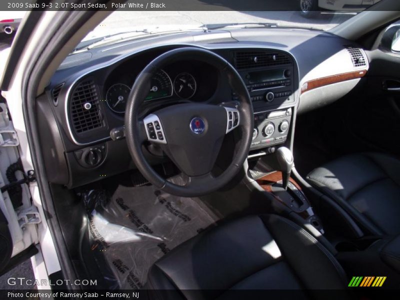 Polar White / Black 2009 Saab 9-3 2.0T Sport Sedan