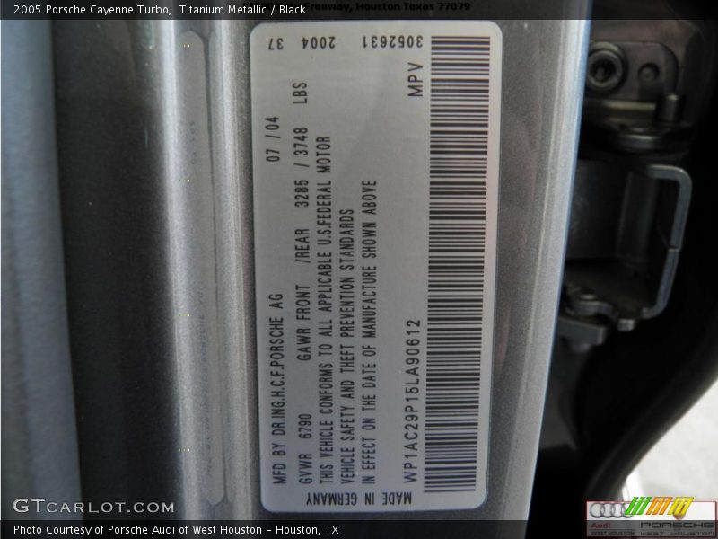 Titanium Metallic / Black 2005 Porsche Cayenne Turbo