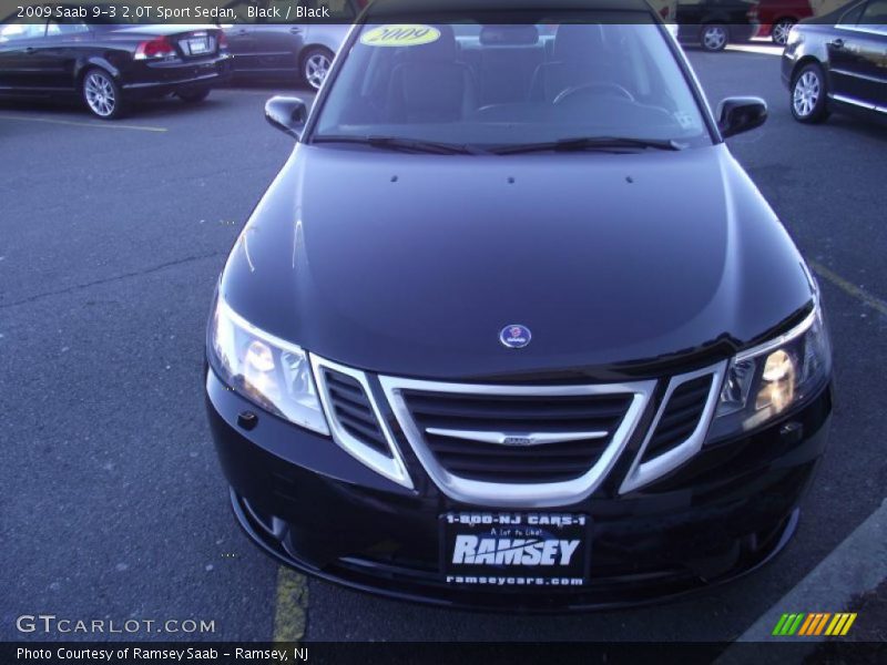 Black / Black 2009 Saab 9-3 2.0T Sport Sedan