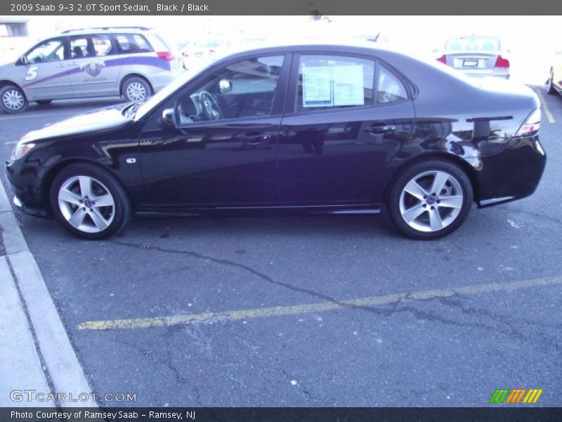 Black / Black 2009 Saab 9-3 2.0T Sport Sedan