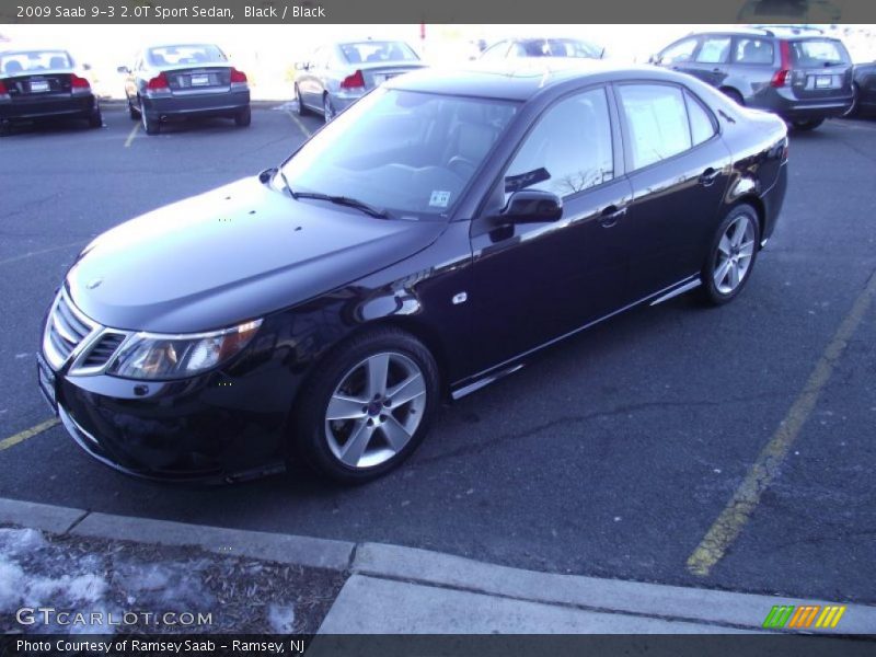 Black / Black 2009 Saab 9-3 2.0T Sport Sedan