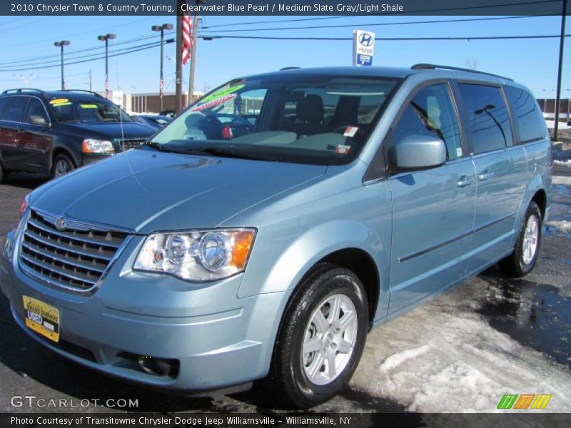 Clearwater Blue Pearl / Medium Slate Gray/Light Shale 2010 Chrysler Town & Country Touring