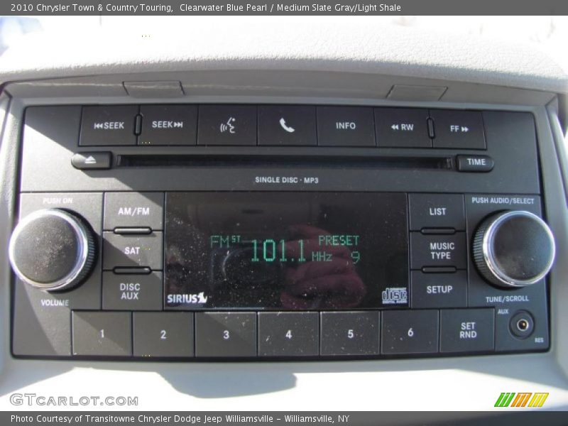 Clearwater Blue Pearl / Medium Slate Gray/Light Shale 2010 Chrysler Town & Country Touring