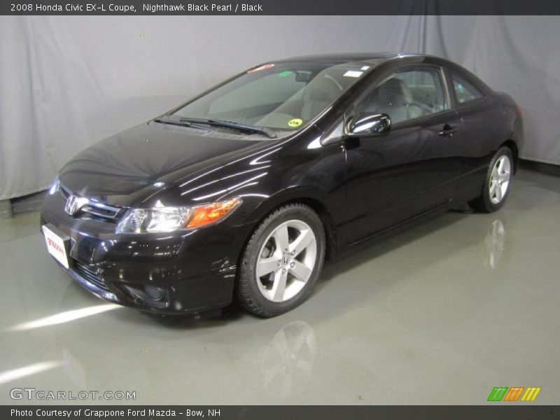 Nighthawk Black Pearl / Black 2008 Honda Civic EX-L Coupe