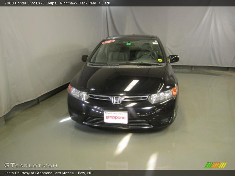 Nighthawk Black Pearl / Black 2008 Honda Civic EX-L Coupe