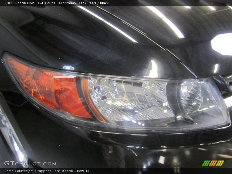 Nighthawk Black Pearl / Black 2008 Honda Civic EX-L Coupe