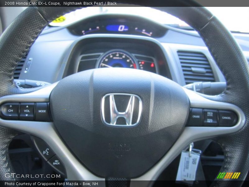 Nighthawk Black Pearl / Black 2008 Honda Civic EX-L Coupe