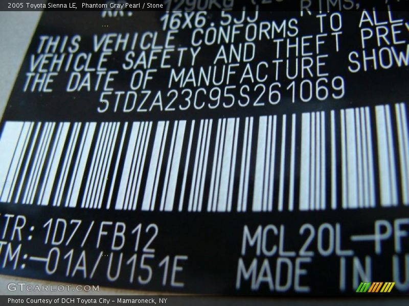 Phantom Gray Pearl / Stone 2005 Toyota Sienna LE