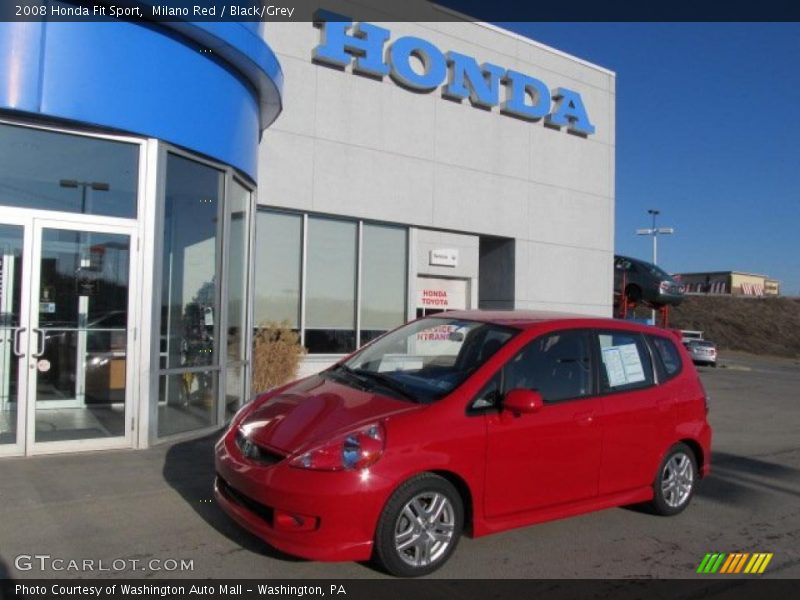 Milano Red / Black/Grey 2008 Honda Fit Sport