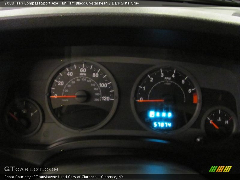 Brilliant Black Crystal Pearl / Dark Slate Gray 2008 Jeep Compass Sport 4x4