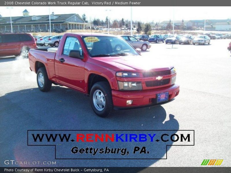 Victory Red / Medium Pewter 2008 Chevrolet Colorado Work Truck Regular Cab