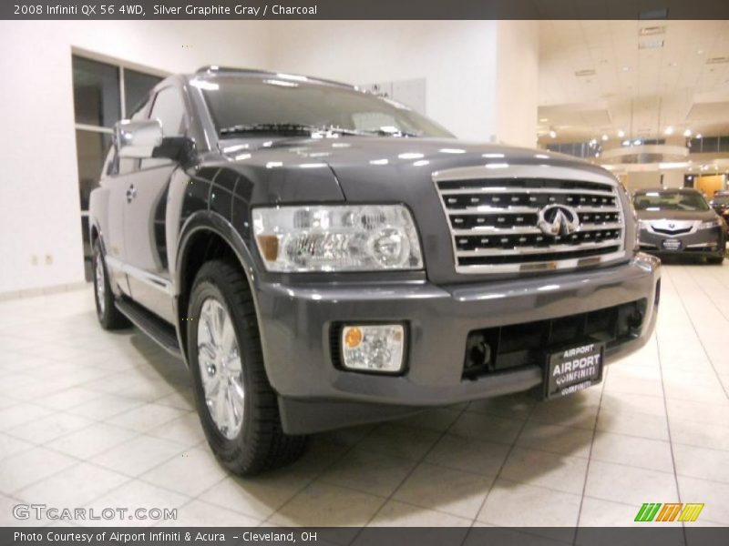 Silver Graphite Gray / Charcoal 2008 Infiniti QX 56 4WD