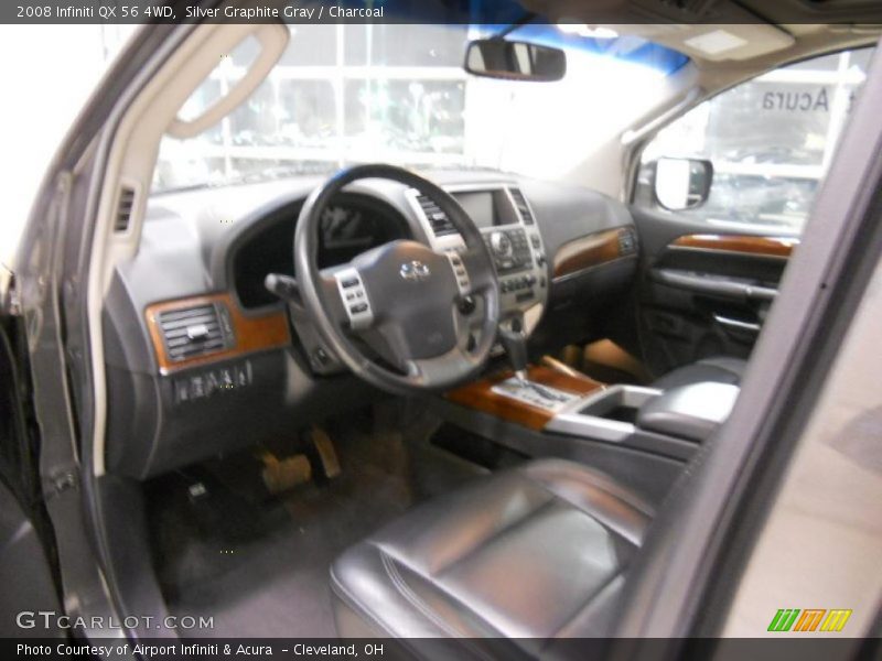 Silver Graphite Gray / Charcoal 2008 Infiniti QX 56 4WD
