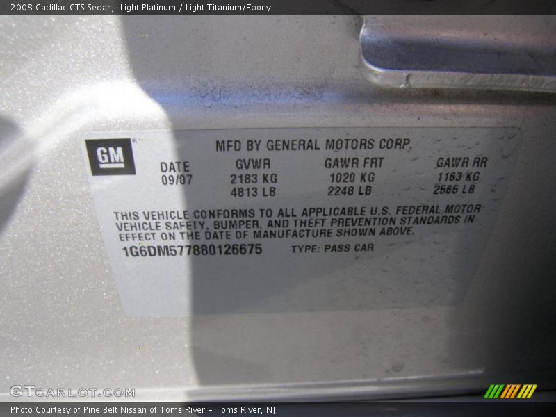 Light Platinum / Light Titanium/Ebony 2008 Cadillac CTS Sedan