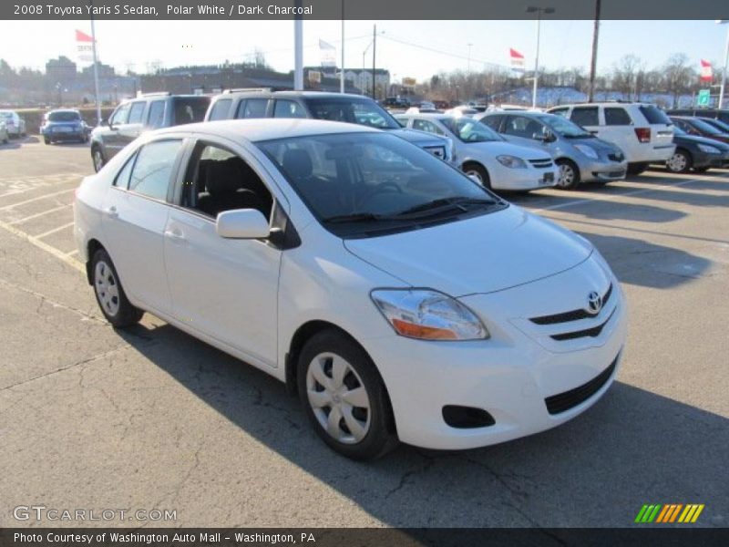 Polar White / Dark Charcoal 2008 Toyota Yaris S Sedan