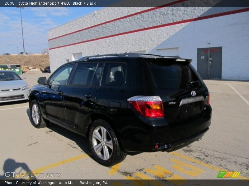 Black / Black 2008 Toyota Highlander Sport 4WD