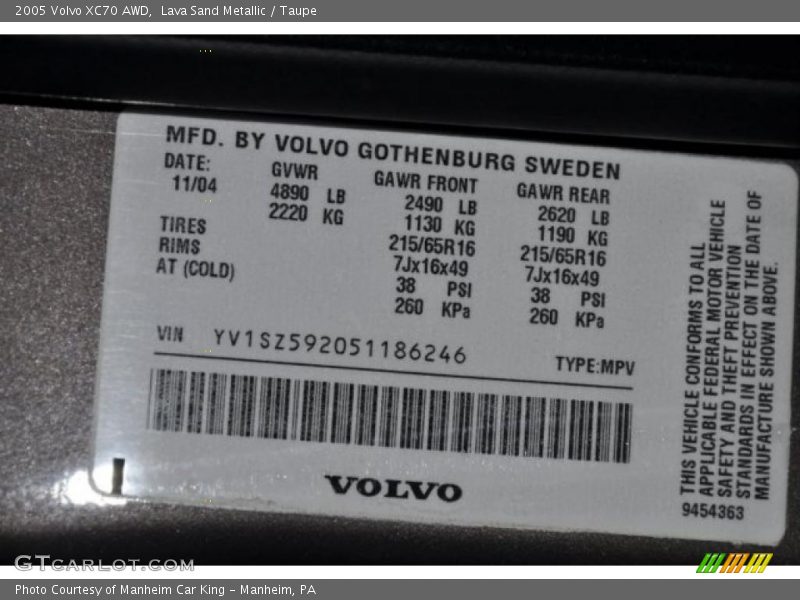 Lava Sand Metallic / Taupe 2005 Volvo XC70 AWD