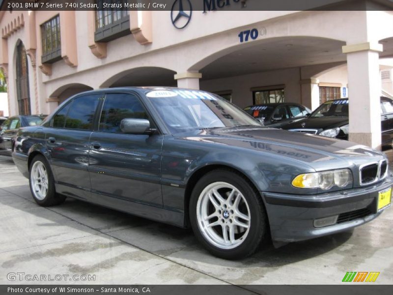 Stratus Metallic / Grey 2001 BMW 7 Series 740i Sedan