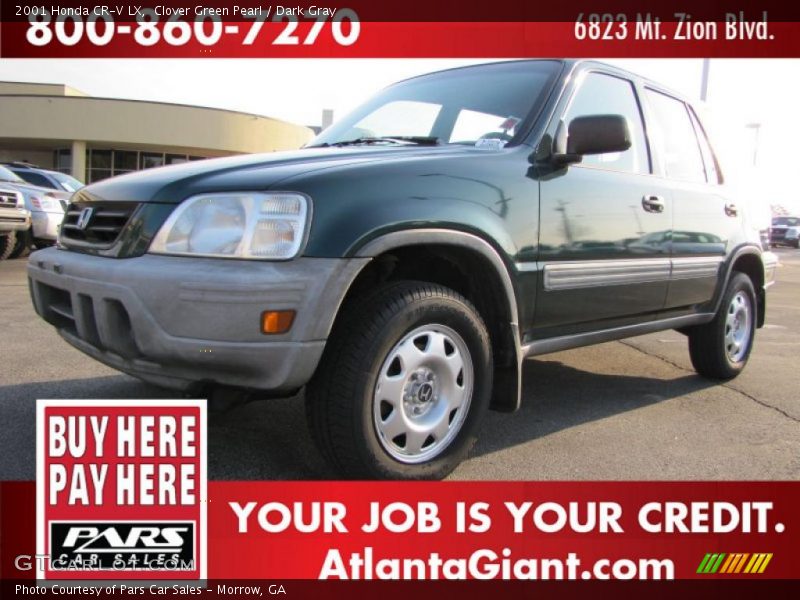 Clover Green Pearl / Dark Gray 2001 Honda CR-V LX