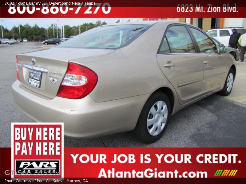Desert Sand Mica / Taupe 2002 Toyota Camry LE