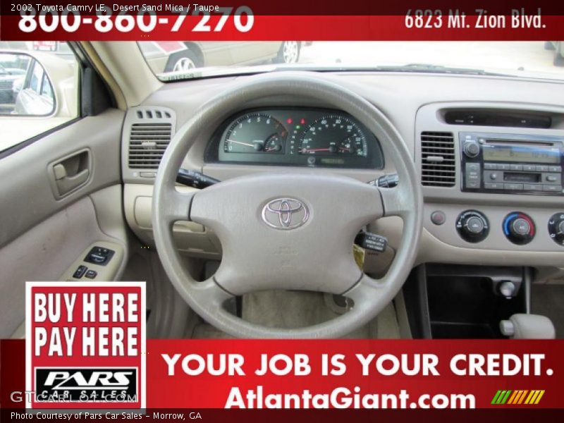 Desert Sand Mica / Taupe 2002 Toyota Camry LE