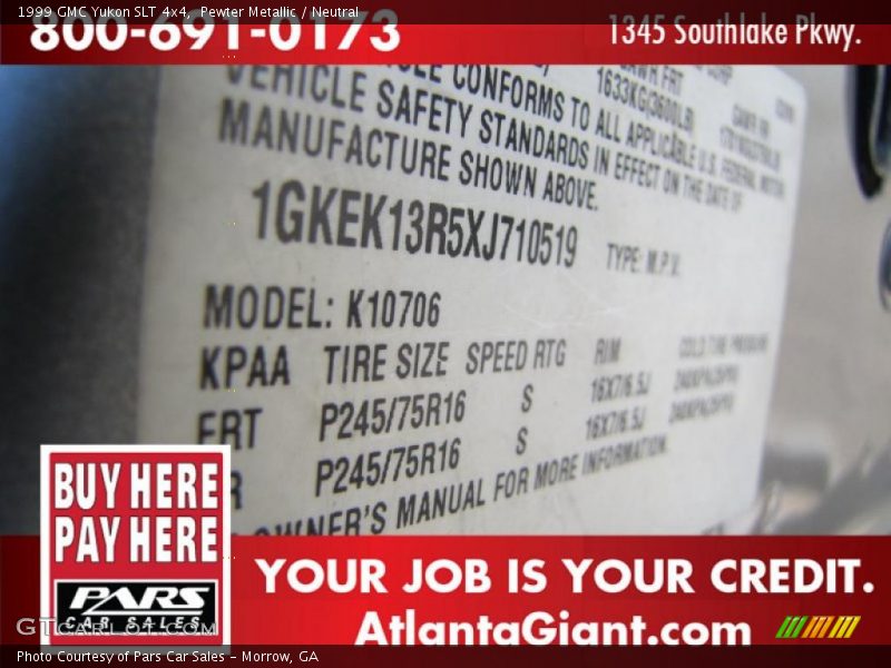 Pewter Metallic / Neutral 1999 GMC Yukon SLT 4x4