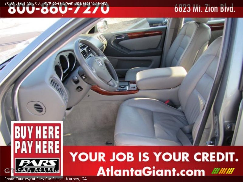 Mystic Sea Green Opalescent / Ivory 2003 Lexus GS 300