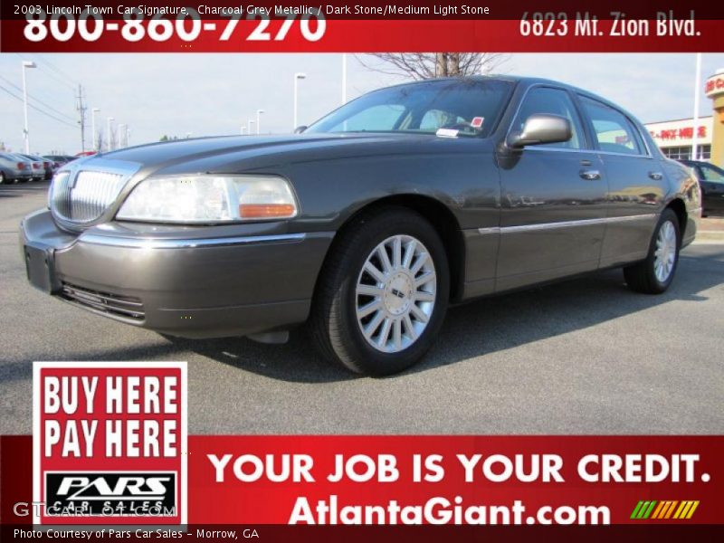 Charcoal Grey Metallic / Dark Stone/Medium Light Stone 2003 Lincoln Town Car Signature