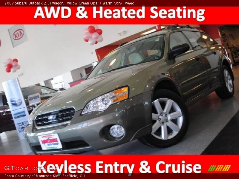 Willow Green Opal / Warm Ivory Tweed 2007 Subaru Outback 2.5i Wagon
