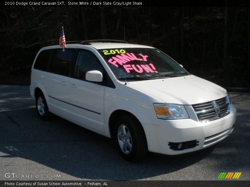 Stone White / Dark Slate Gray/Light Shale 2010 Dodge Grand Caravan SXT