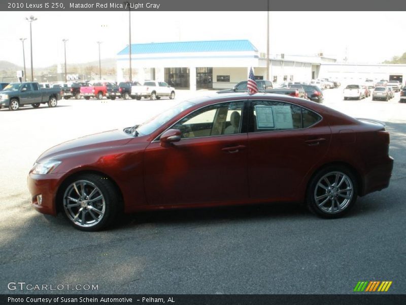 Matador Red Mica / Light Gray 2010 Lexus IS 250